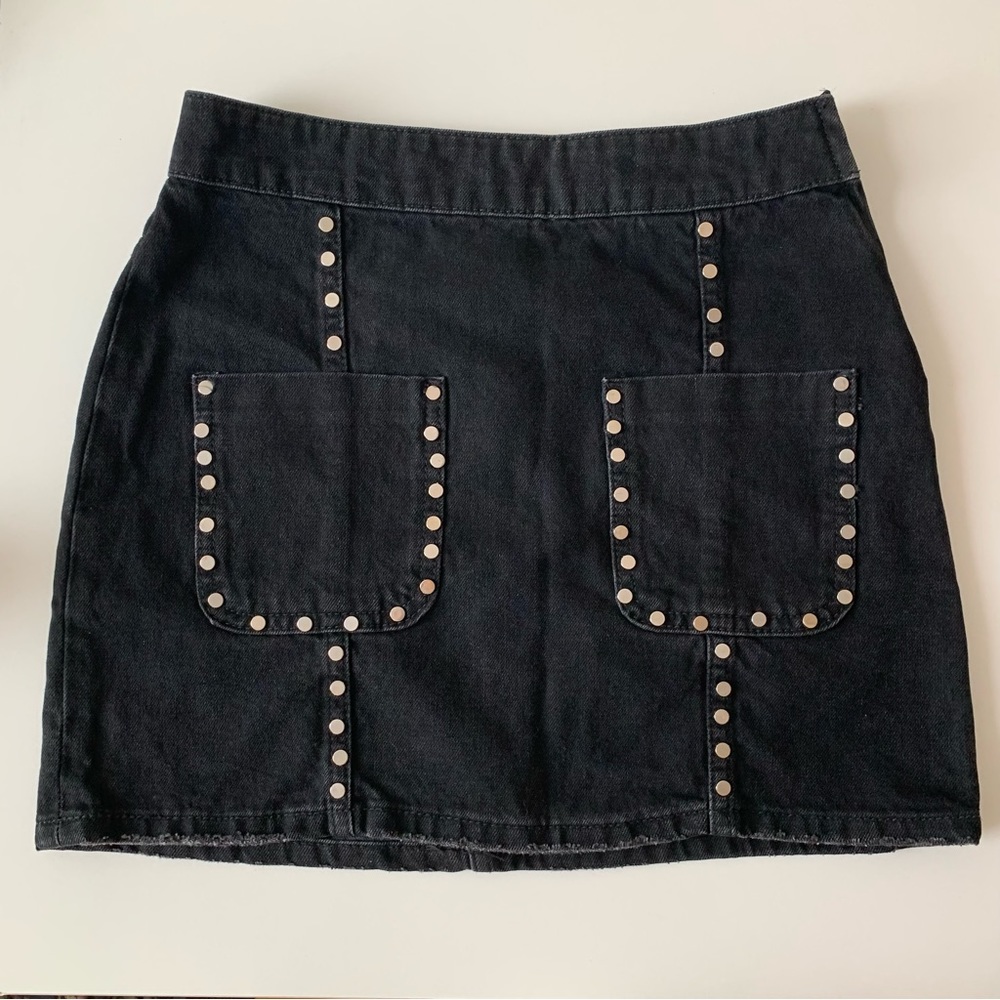 Western Studded Denim Skirt
